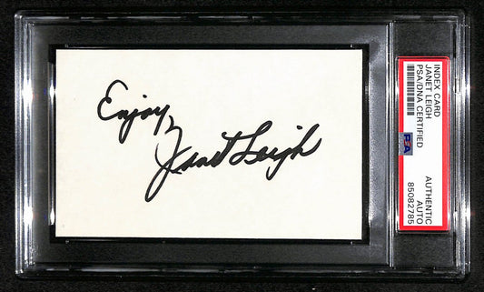 Janet Leigh Autographed/Inscribed 3x5 Index Card Actress PSA/DNA 184294