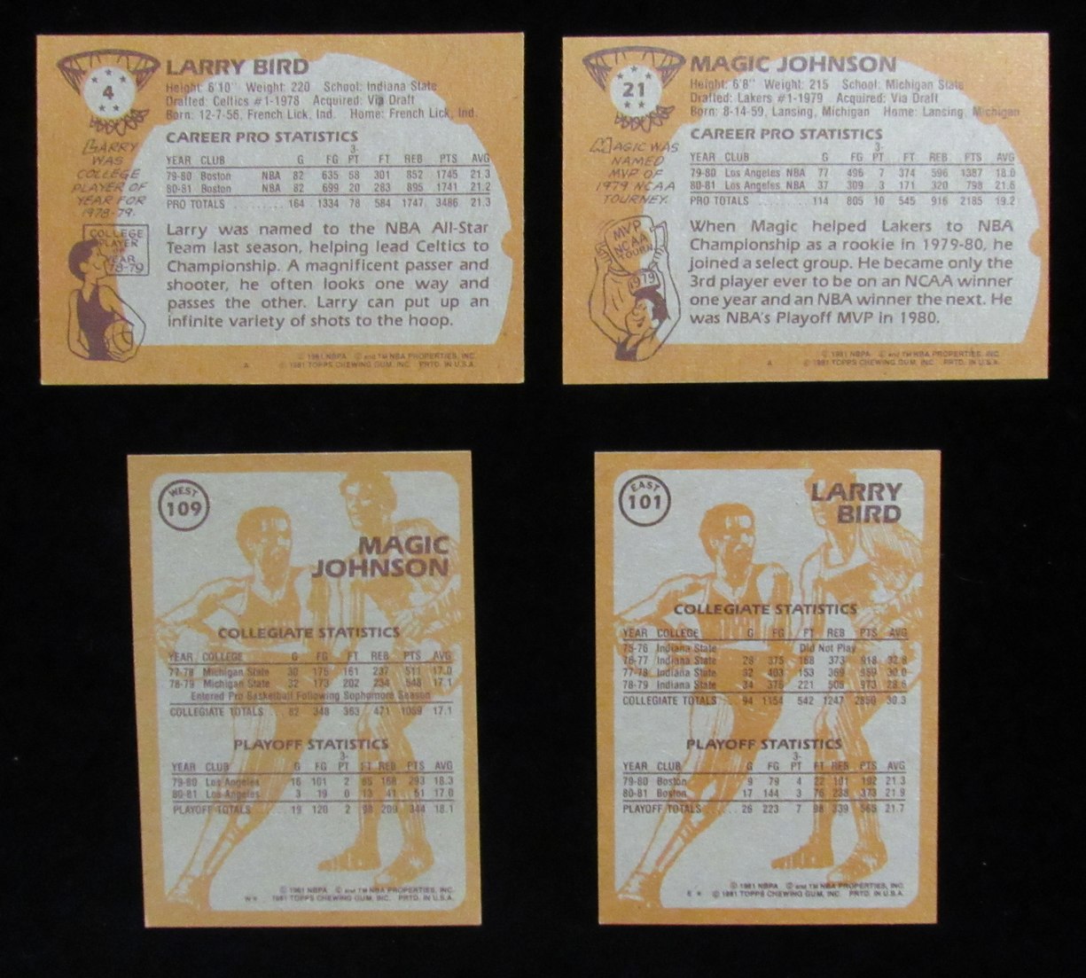 1981-82 Topps Basketball Complete Set (1-198) Larry Bird/Magic Johnson 190162