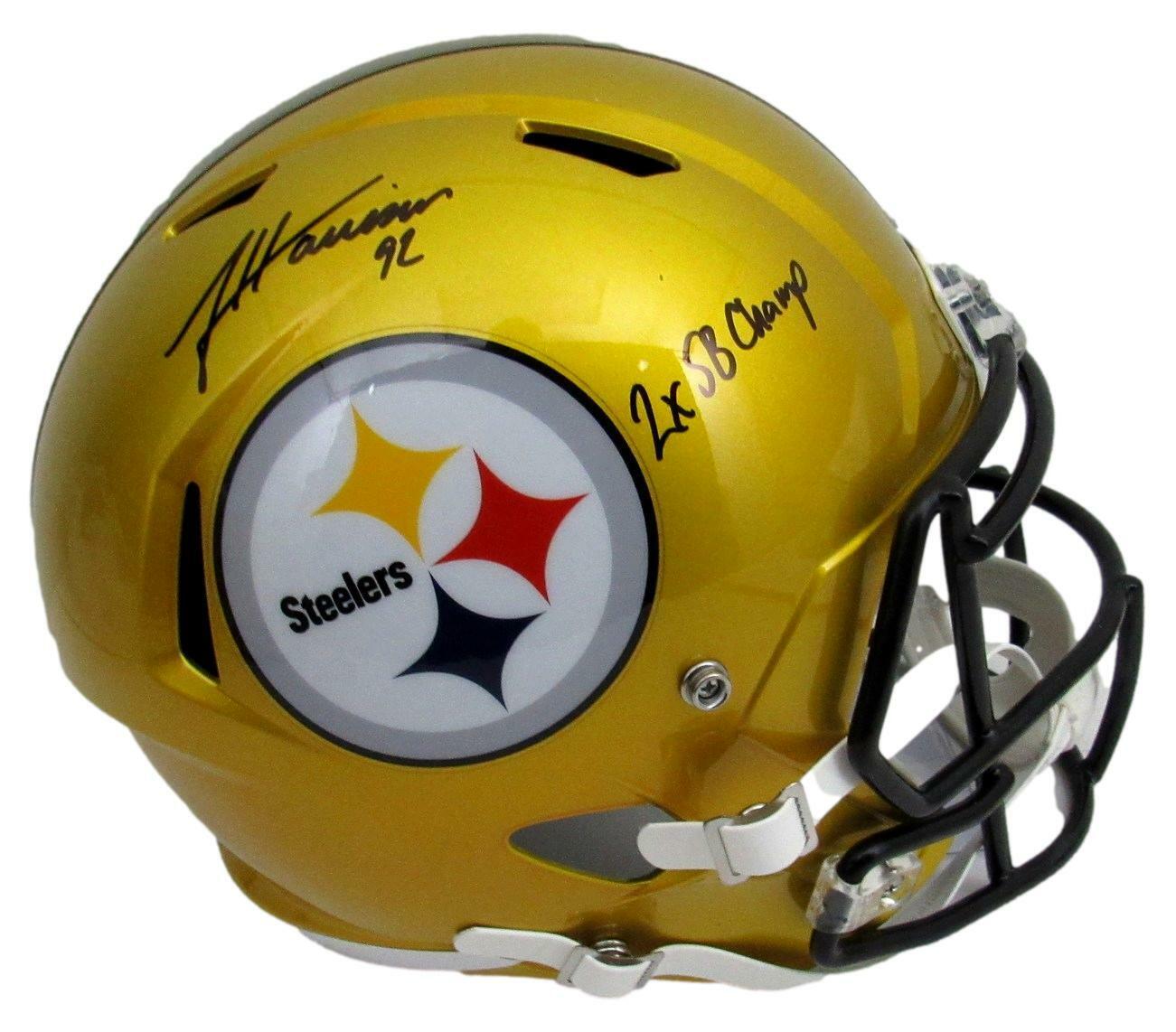 James Harrison Steelers Signed Full Size Flash Replica  FB Helmet JSA 165647