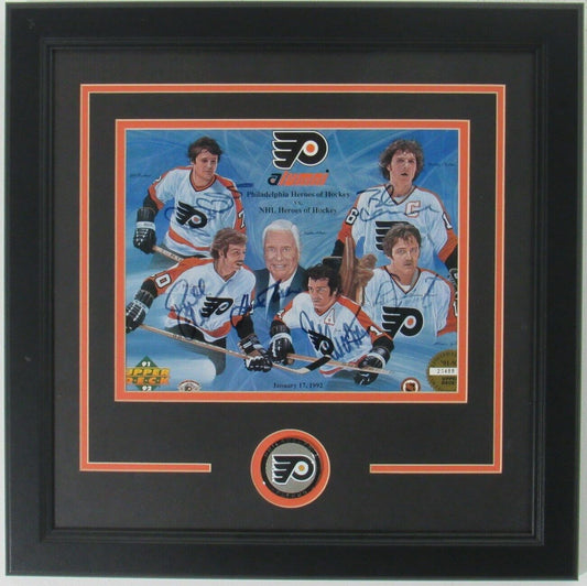 Philadelphia Flyers Heros of Hockey Multi-Signed 8x10 Photo Framed UD 158165