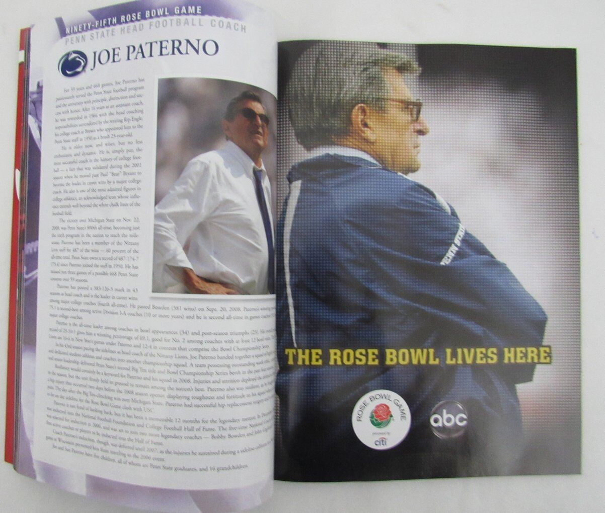 2009 Rose Bowl Program PSU Penn State Nittany Lions vs. USC Trojans 137168