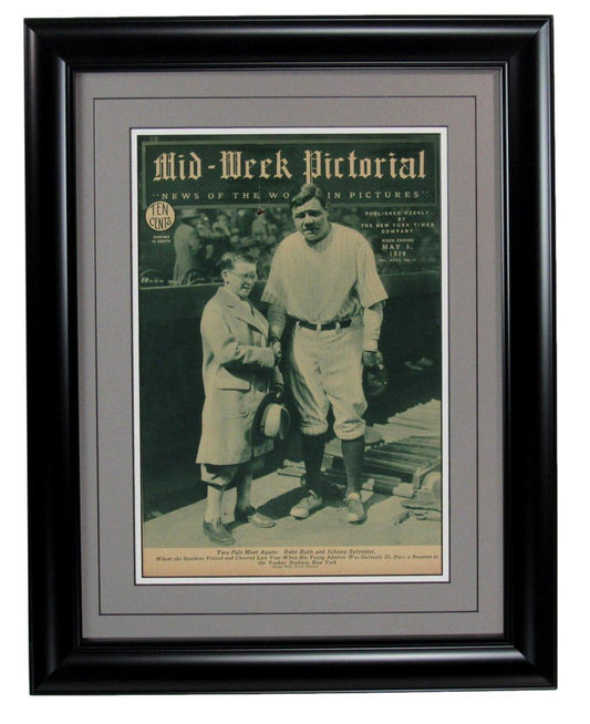 Mid-Week Pictorial Newspaper May 5, 1928 Babe Ruth New York Yankees Framed