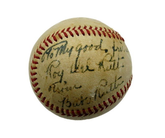 Babe Ruth HOF Yankees Signed/Inscribed Baseball to Roy Del Ruth JSA 193138