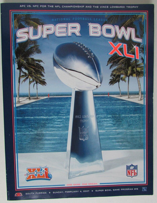 Super Bowl XLI 41 Official Program 2007 Chicago Bears vs. Colts 147961