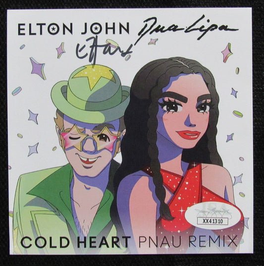 ELTON JOHN Autographed Elton & Dua "Cold Heart Pnau Remix" CD Insert - JSA LOA