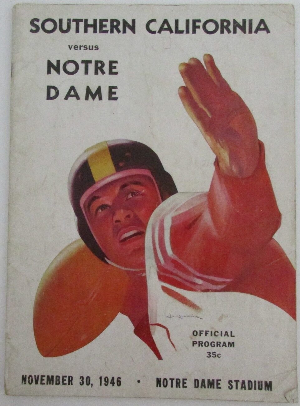 November 30, 1946 Southern Cal USC vs Notre Dame College Football Game Program