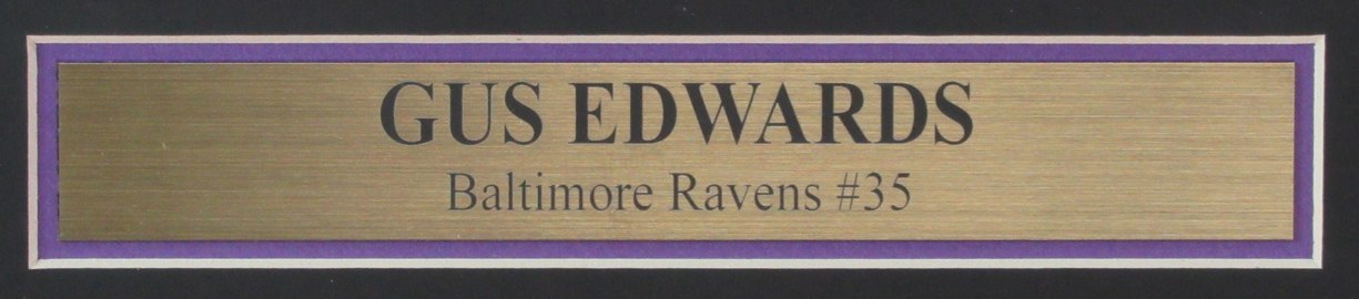 Gus Edwards Signed 8x10 Photo Baltimore Ravens Framed JSA 187159