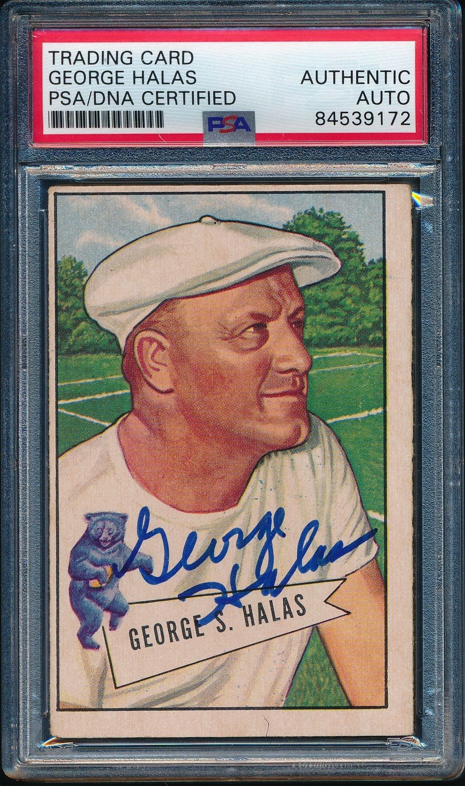 1952 Bowman Football Large George Halas Signed/Auto #48 Rookie PSA/DNA 190272