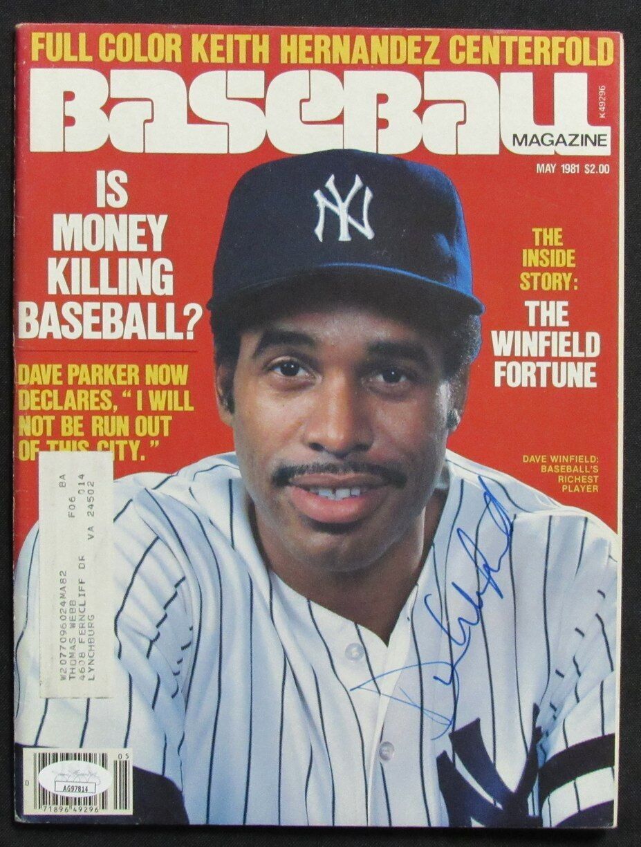 Dave Winfield HOF Autographed May 1981 Baseball Magazine Yankees JSA