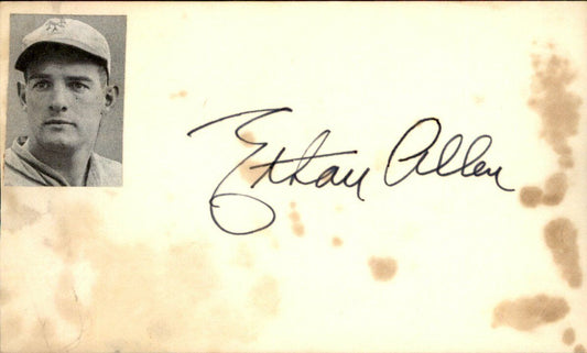Ethan Allen Reds/Giants/Cards d.1993 Signed/Autographed 3x5 Index Card 162700