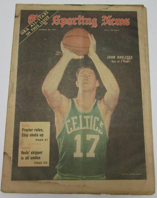 John Havlicek Boston Celtics March 20, 1971 Sporting News Cover 144685