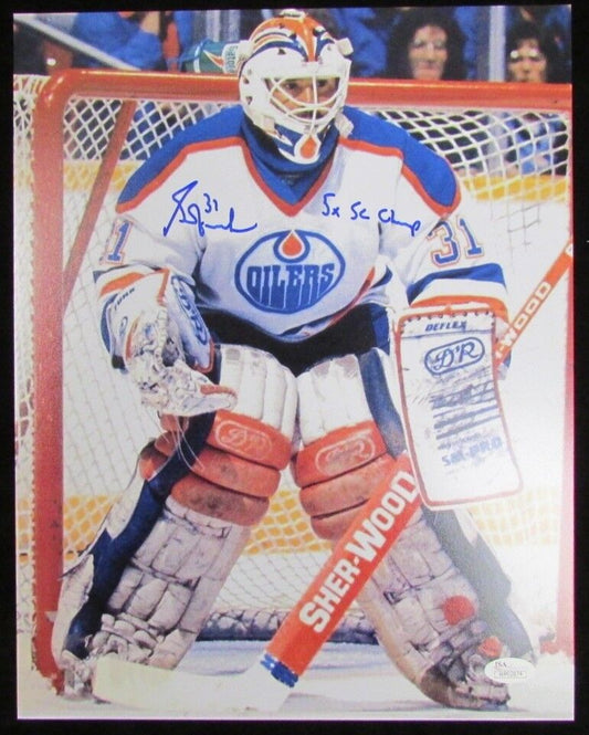 Grant Fuhr Edmonton Oilers Signed 11x14 JSA 133929