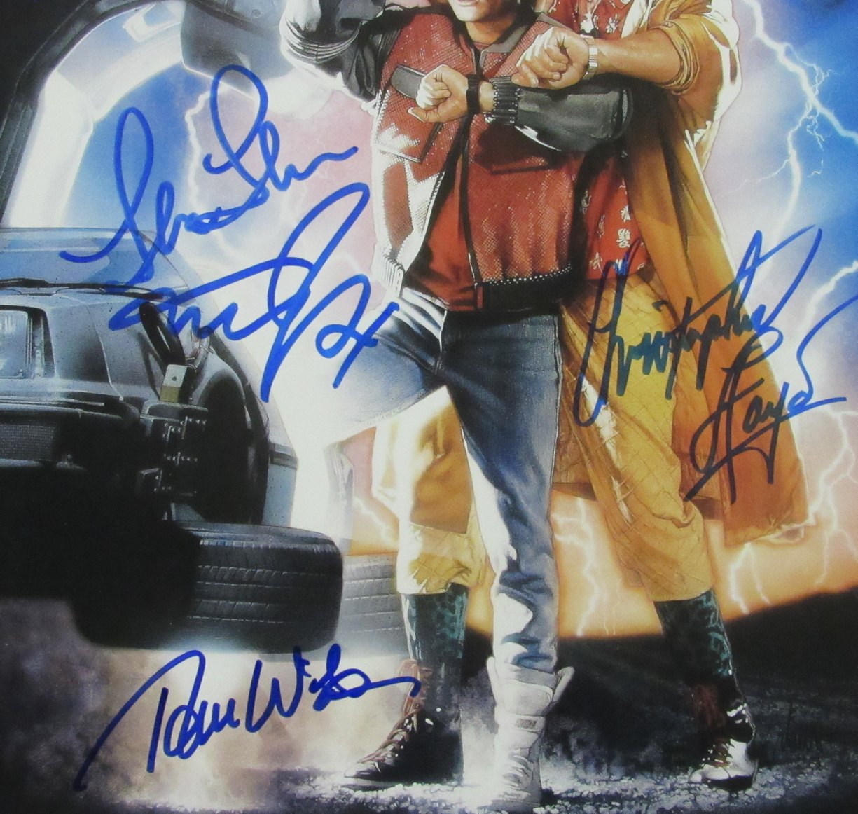 Michael J Fox/Lloyd/Thompson/Wilson (4)Signed 11x17 Photo Back to Future JSA 093