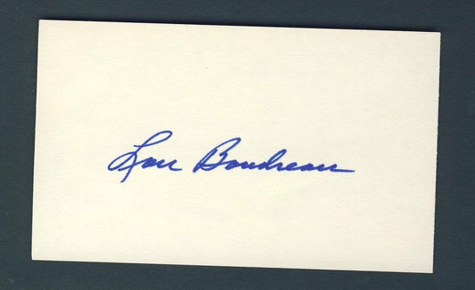 Lou Boudreau Indians Signed 3x5 Index Card 127467