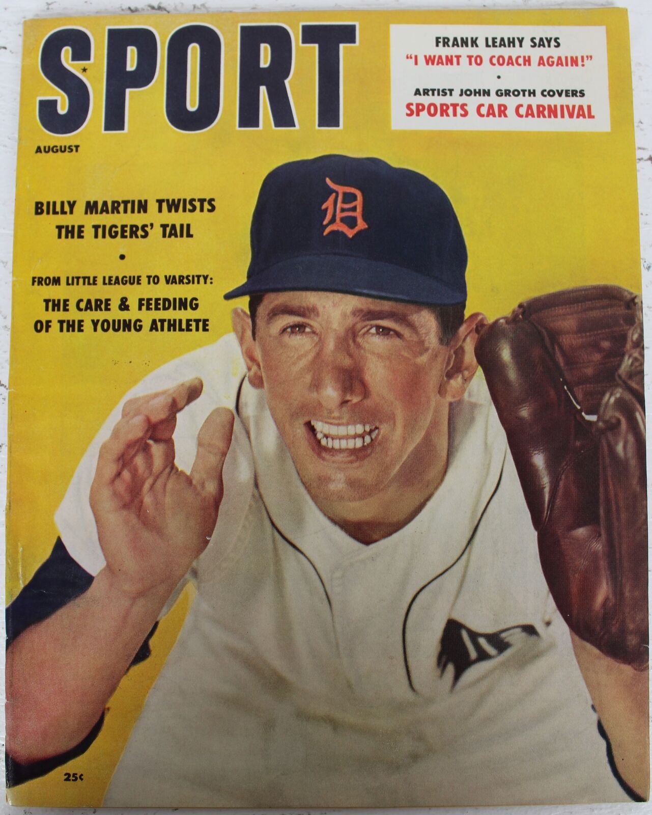 1958 Sport Magazine August Billy Martin Detroit Tigers on Cover NO LABEL 136119