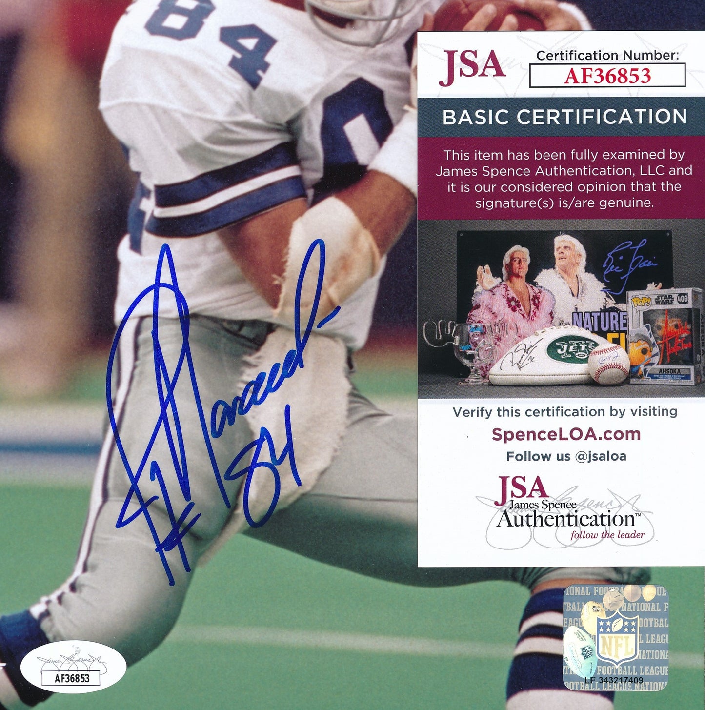 Jay Novacek Signed/Autographed 8x10 Photo Dallas Cowboys JSA 191775