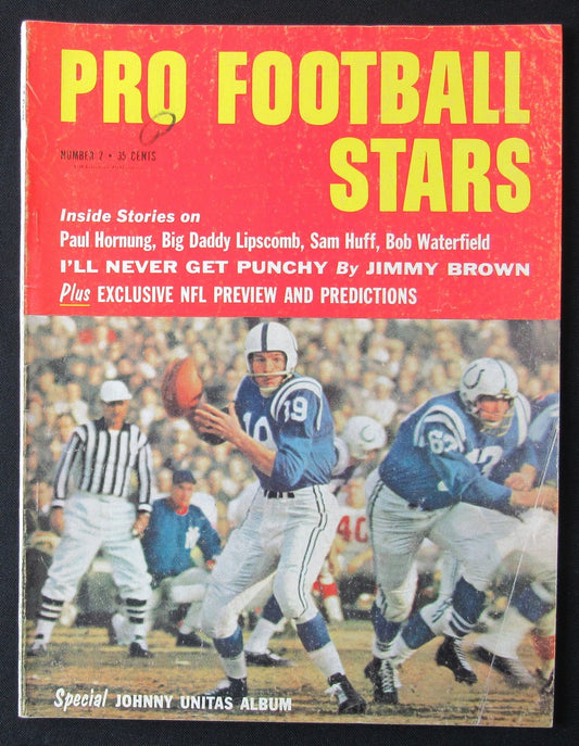 1960 Pro Football Stars Magazine Johnny Unitas Baltimore Colts on Cover 190402