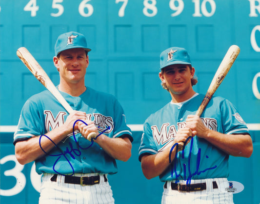 Jeff Conine/Bret Barberie Dual-Signed/Auto 8x10 Photo Marlins Beckett 192309