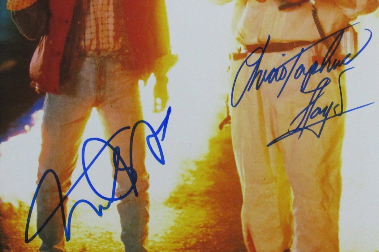 Michael J Fox/Christopher Lloyd BTTF 2 Dual-Signed 11x14 Photo Beckett 162840