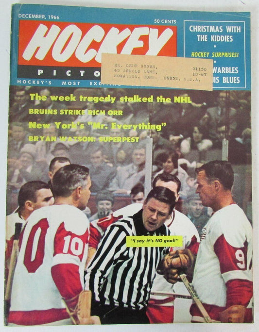 Hociey Pictorial Magazine Dec. 1966 Gordie Howe Red Wings Cover 147067