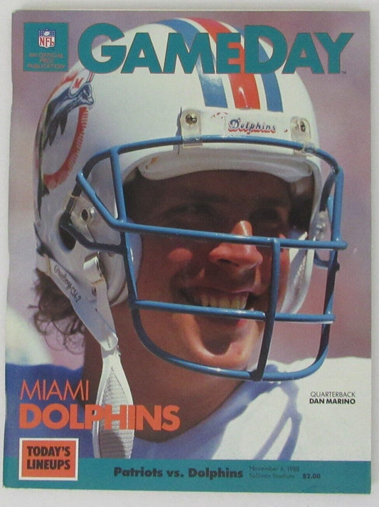 November 6, 1988 New England Patriots vs. Miami Dolphins NFL GameDay Program