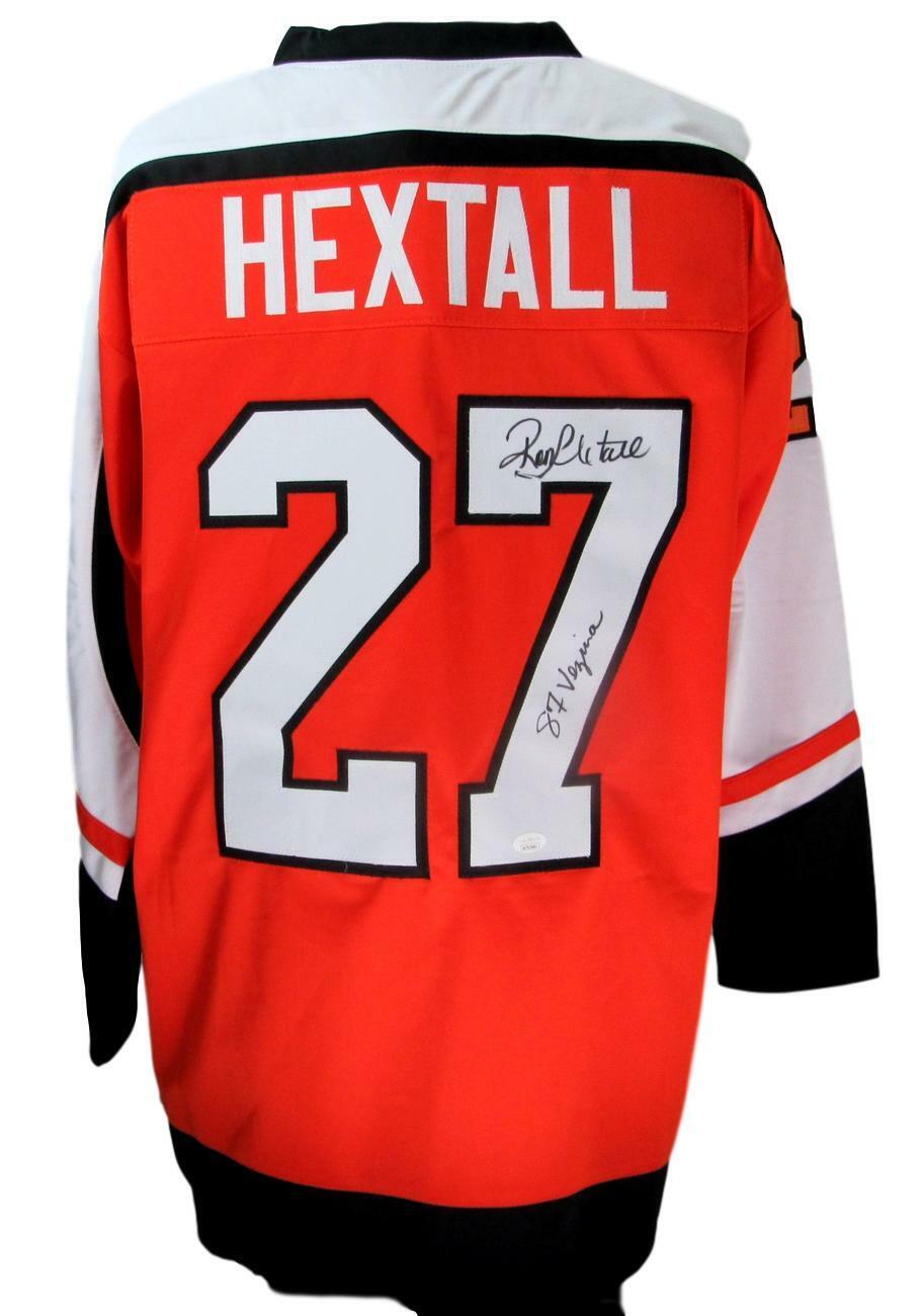 Ron Hextall Flyers Signed inscr 87 Vezina Orange Custom Jersey JSA 154967