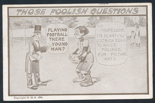 Vintage 1910 Postcard Football Player Image Inscription Stamp 139064