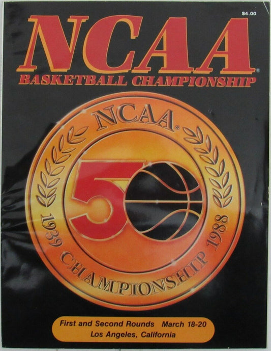 1988 NCAA Men's Basketball Championship 1st & 2nd Rounds Program LA 159082