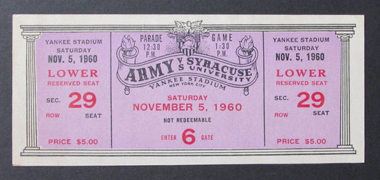 1946 North Carolina A&T vs. U.S. Navy Proof Ticket 11/11/46 Polo Grounds