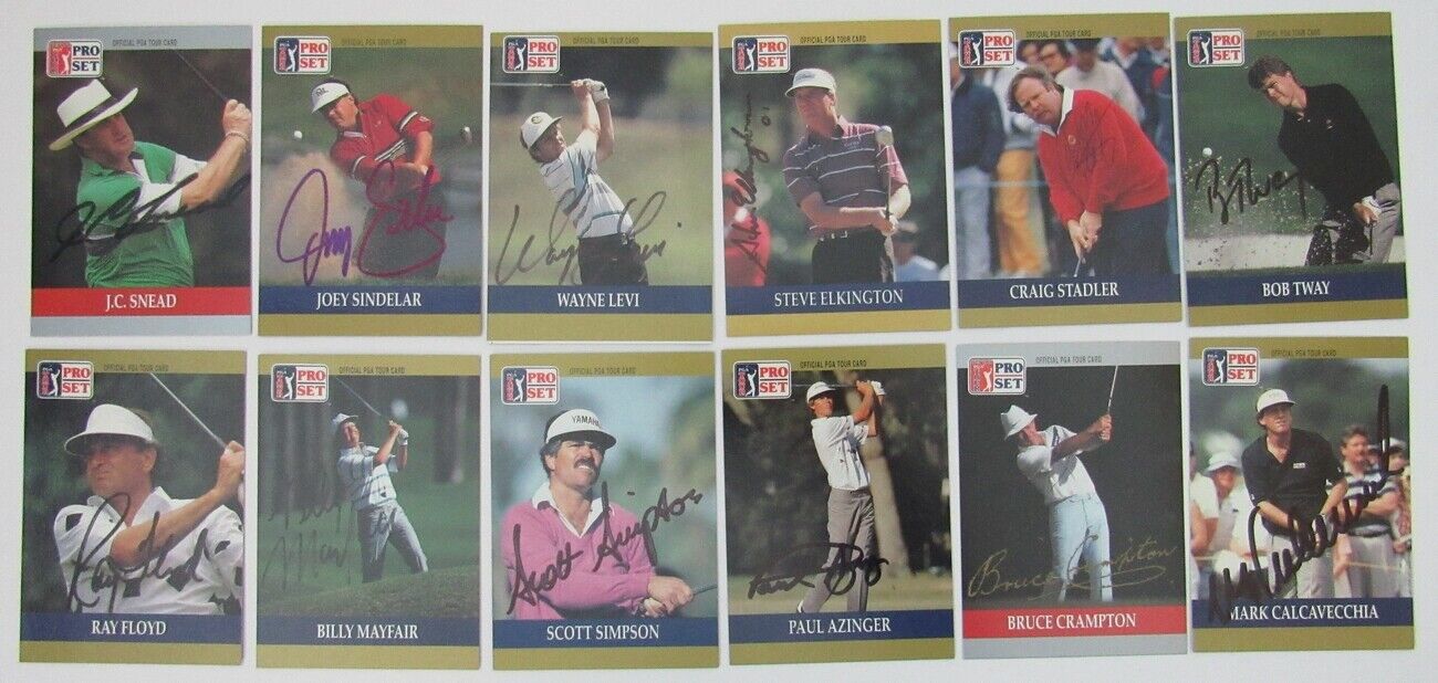 Lot of 12 1990 Pro  Set Signed. Golf Cards incl Azinger Floyd Stadler 150221