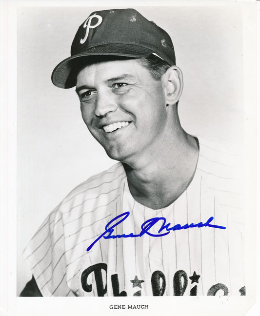 Gene Mauch Signed/Auto Vintage 8x10 Photo Philadelphia Phillies 189928