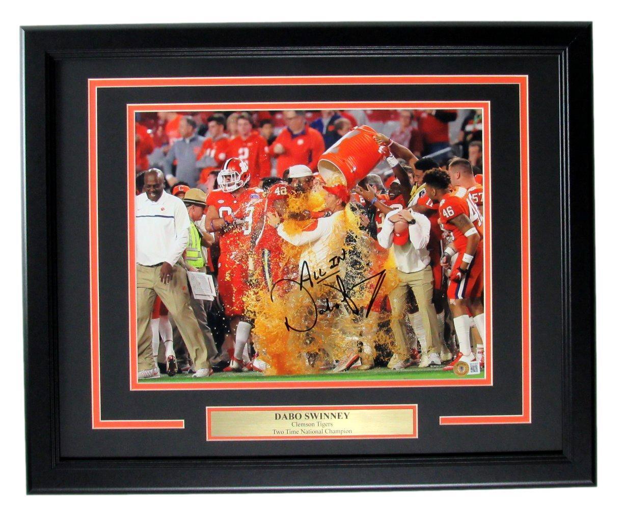 Dabo Swinney Autographed/Inscribed 11x14 Photo Clemson Tigers Framed Beckett