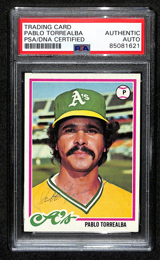 Pablo Torrealba Signed 1978 Topps Card #78 Oakland A's PSA/DNA 184574