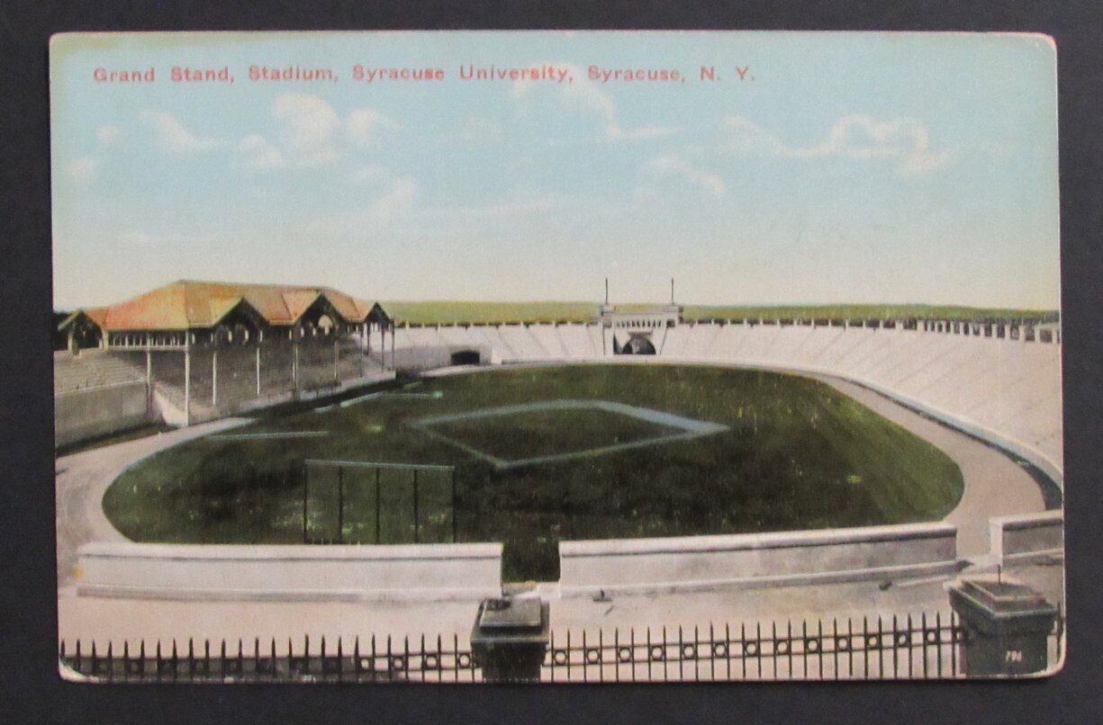 Vintage Grand Stand Stadium Syracuse University New York Photo Postcard