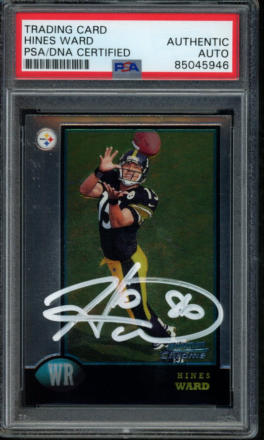 Hines Ward Steelers Autographed 1998 Bowman Rookie Card #27 PSA/DNA