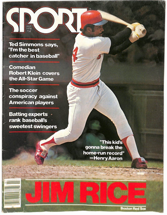 July 1978 Sport Magazine Jim Rice Boston Red Sox NO LABEL Newstand 181618