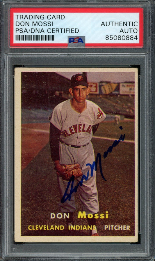 Don Mossi Signed 1957 Topps Trading Card #8 Indians PSA/DNA 183596
