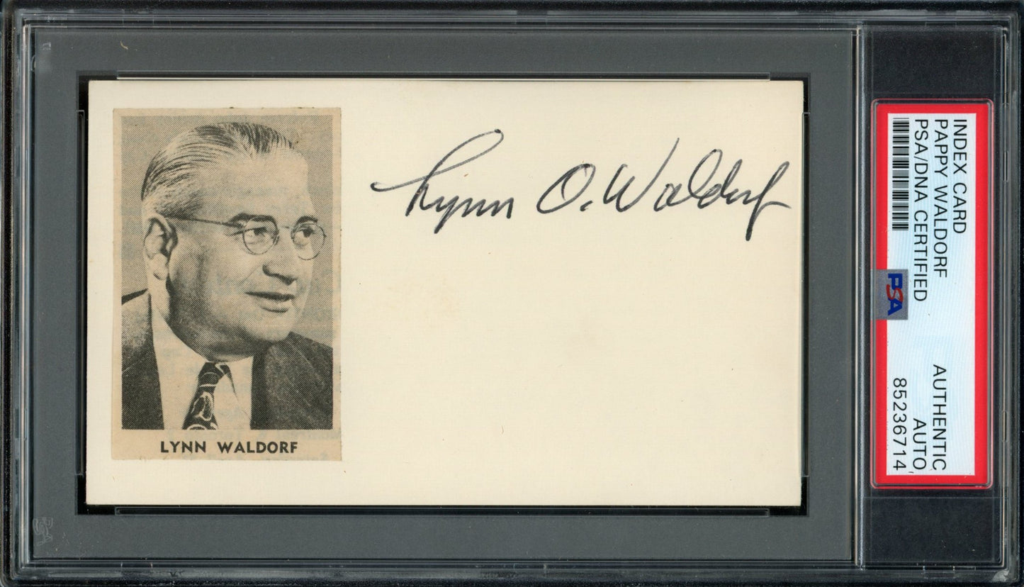 Lynn O. "Pappy" Waldorf CAL Bears CFB HOF Signed 3x5 Index Card PSA/DNA 188278