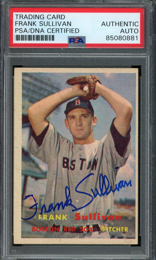 Frank Sullivan Signed 1957 Topps Trading Card #21 Boston Red Sox PSA/DNA 183594