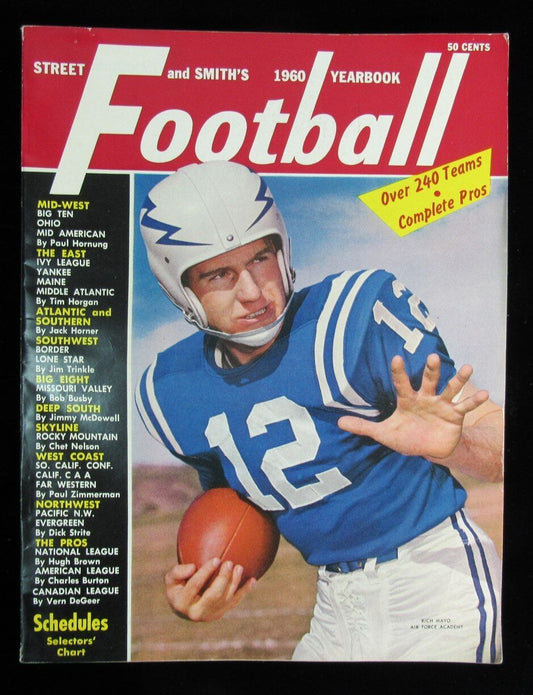 1960 Football Street & Smith's  Yearbook Rich Mayo Air Force Academy on Cover