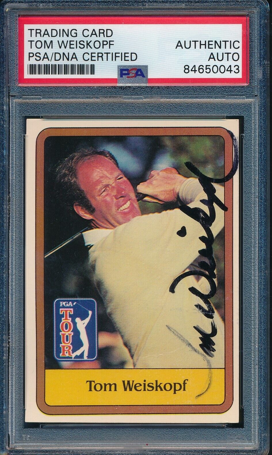 1981 DONRUSS PGA Tom Weiskopf #47 Authentic Card Signed PSA/DNA 176051