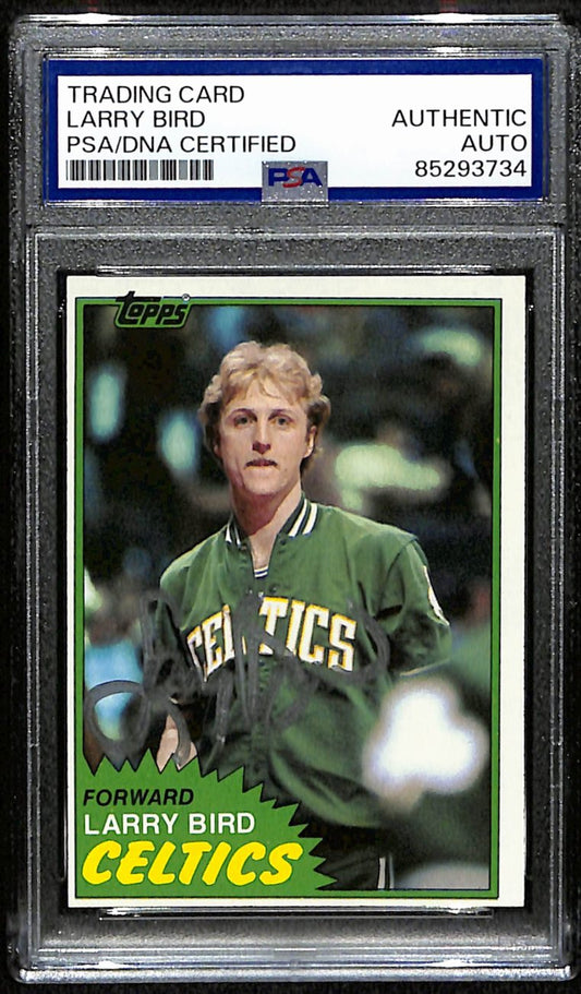 Larry Bird HOF Signed/Autographed 1981 Topps Card #4 Celtics PSA/DNA 190693