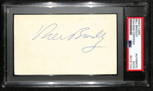 Bill Bradley HOF Signed/Auto 3x5 Index Card New York Knicks PSA/DNA 188592