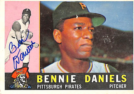 1960 TOPPS #91 Bennie Daniels Pittsburgh Pirates Signed/Auto Card 190963