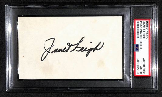 Janet Leigh Autographed 3x5 Index Card Actress PSA/DNA 184297