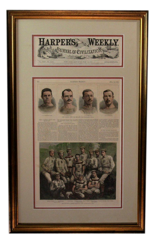 May 14, 1881 Harper's Weekly Newspaper Princeton Baseball Framed 190156