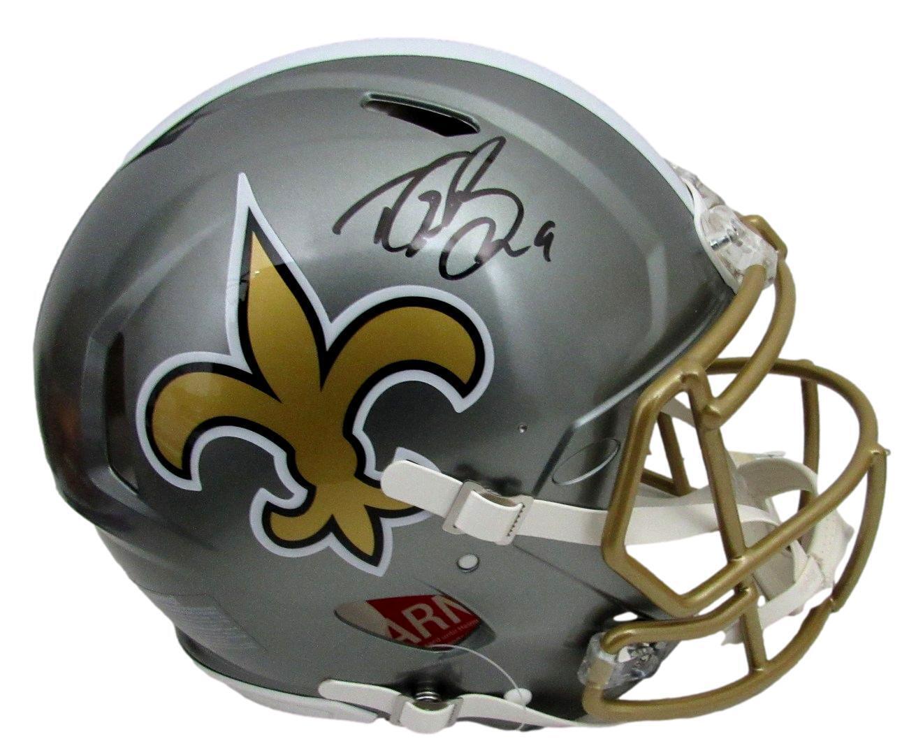 Drew Brees Autographed Full Size Flash Authentic Helmet Saints Beckett 178262