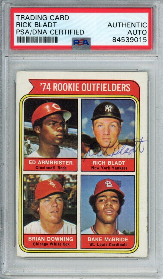 Rich Bladt Yankees Signed/Autographed 1974 TOPPS Card #601 PSA/DNA 166839
