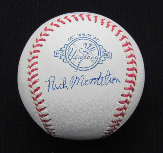 Rich Monteleone Signed/Auto Yankees 100th OML Baseball JSA 186694