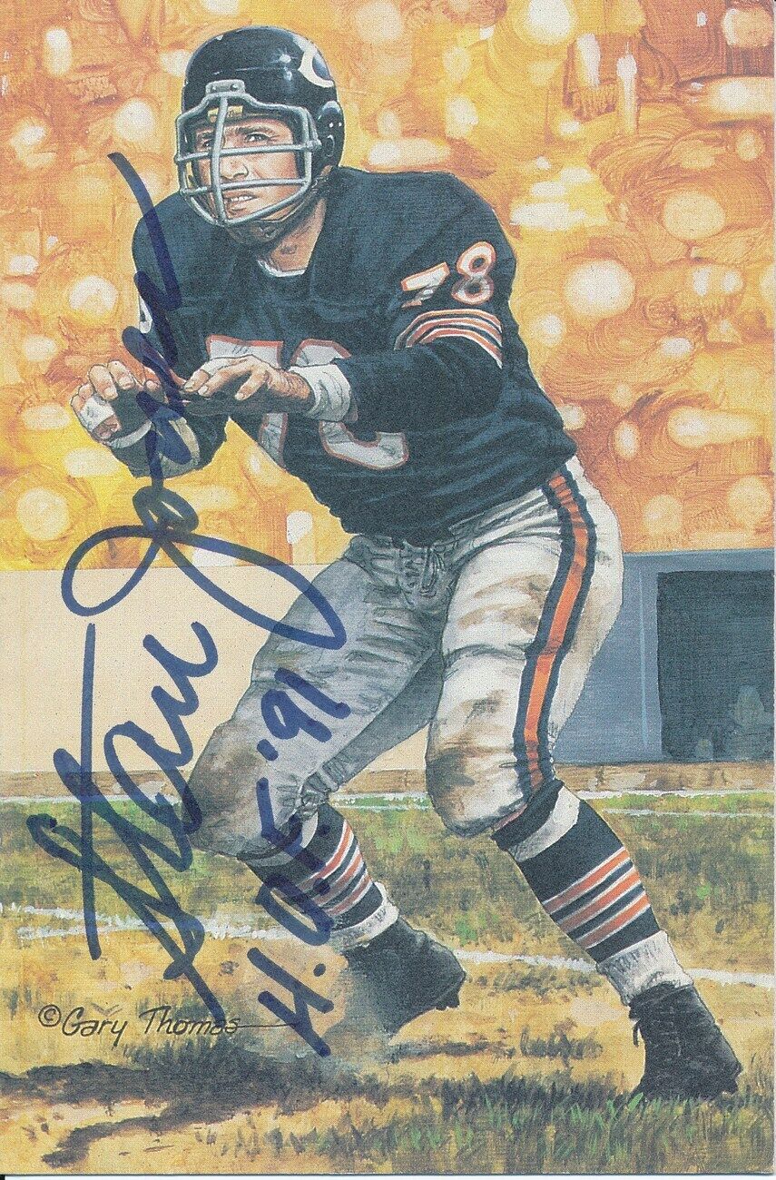 Stan Jones Chicago Bears Signed/Autographed GLAC/Goal Line Art Postcard 148342